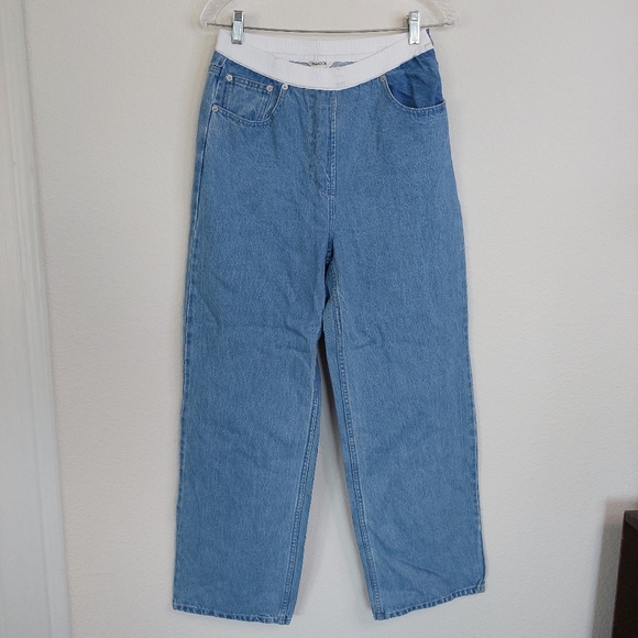 Thakoon Smocked Waist Wide Leg Denim Size 6 - Picture 3 of 13